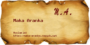Maka Aranka névjegykártya